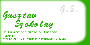 gusztav szokolay business card